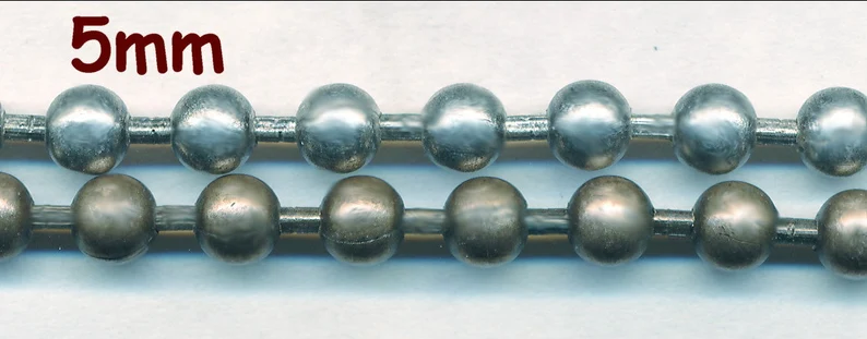 5MM BALL CHAIN SALE Priced Per Foot 3 colors. Connectors Available - Ad  Adornment