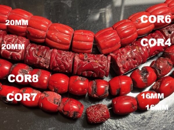 Semi-Precious Stones Beautiful Carved Dark Red Coral