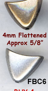 Bead Caps cast cones smooth flattened - FBC6 - $8.00 - 4 count (Buy 4 Get 4 free) Findings - 4mm - silver