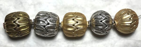Imports - Nepal - handmade balls rounded/squared off - bronze plated - brass  - 30mm