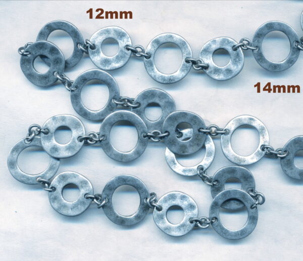 S A L E - DONUT CHAIN 12-14MM ANTIQUE STERLING